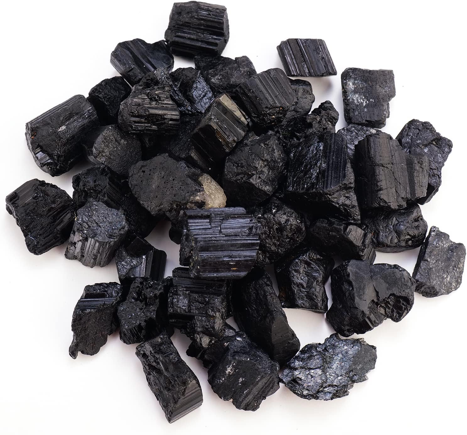 Apengshi Natural Black Tourmaline Raw Stone 0.97lb（440g） Bulk Rough Natural Reiki Energy Purification Negative Energy Healing Crystal Chakra Balance Spiritual Gift