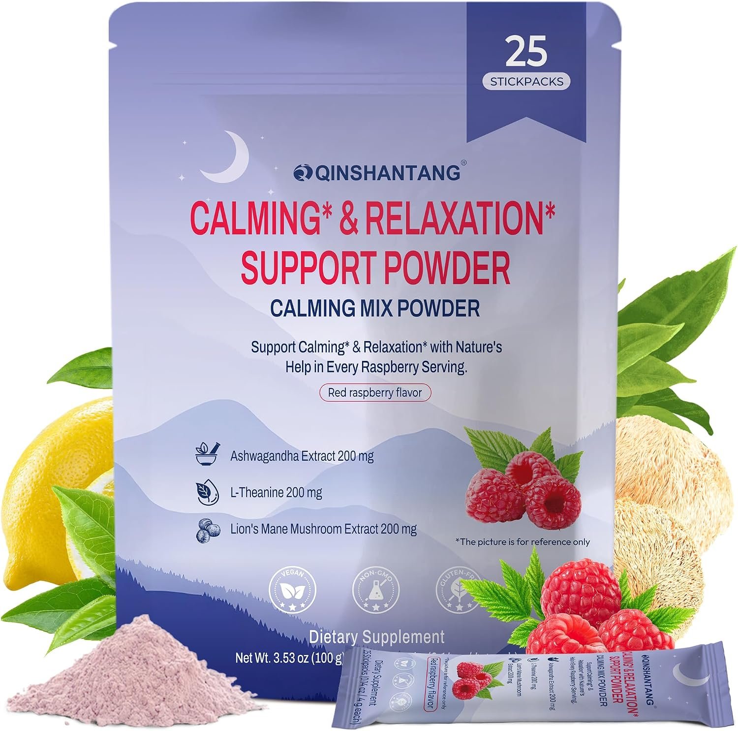 Super Cortisol Drink – Calm Magnesium Powder, 25 Servings, L-Theanine, Lion’s Mane & Ashwagandha | Relaxation, Focus & Stress Balance for Women | Sugar-Free, On-the-Go | Red Raspberry Flavor