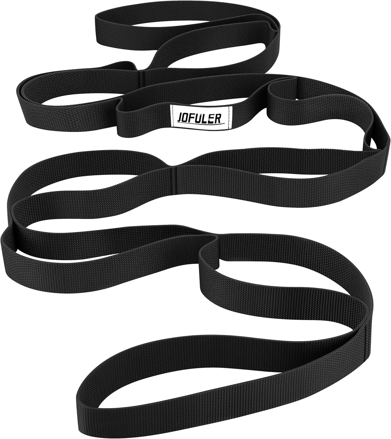 Stretching Strap for Physical Therapy and Home Rehab, 10 Loops Non-Elastic Yoga Strap for Hamstring, Calf and Back Stretching, Mobility, Exercise, Pilates, Flexibility