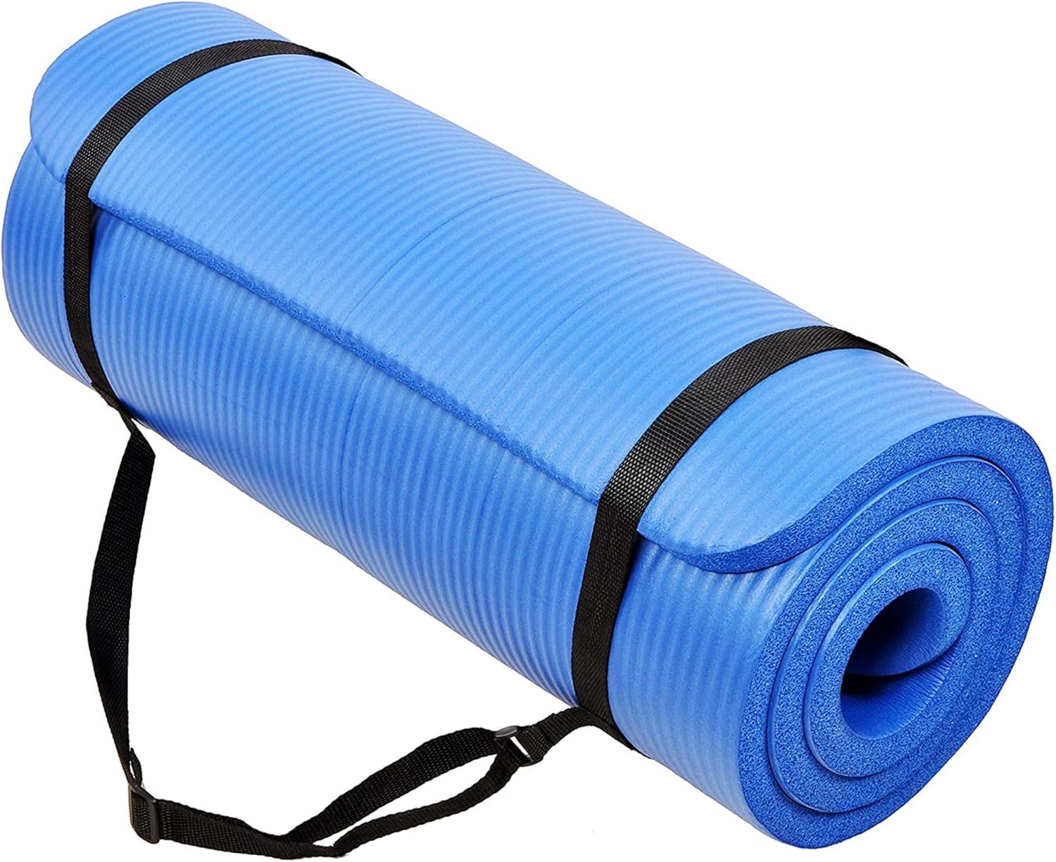 BalanceFrom Yoga Mat, 1-Inch Extra Thick High Density Exercise Mat, Anti-Tear Exercise Yoga Mat with Carrying Strap, Suitable for Various Yoga Exercises, Multiple Colors