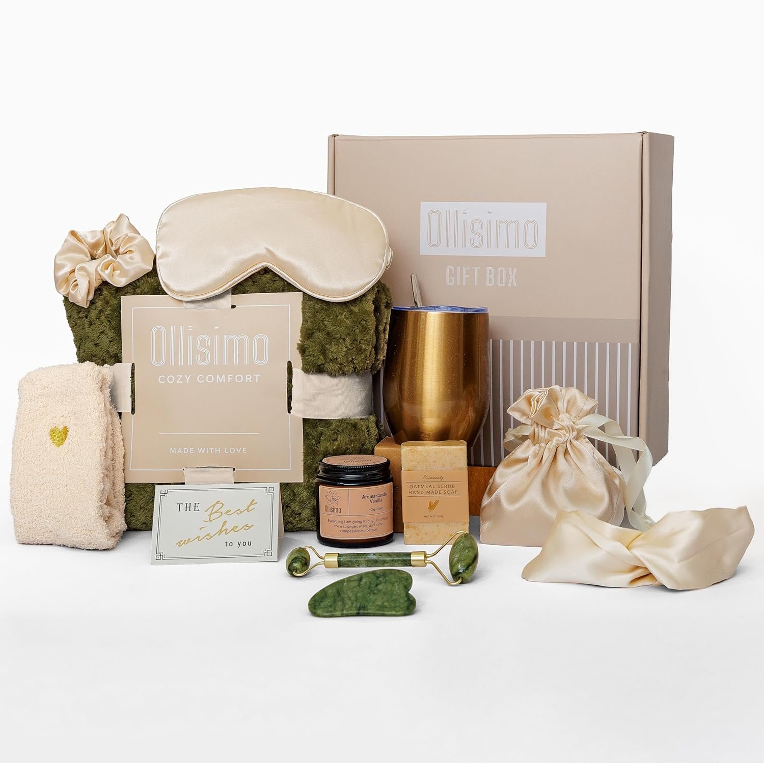 Luxury Spa Gift Basket for Women Self Care Kit, Hug in a Box, Get Well Soon Package, Thinking of You Gift, Birthday Box, Relaxing Set, Sympathy Present for Her, Mom, Wife, Sister, Friend