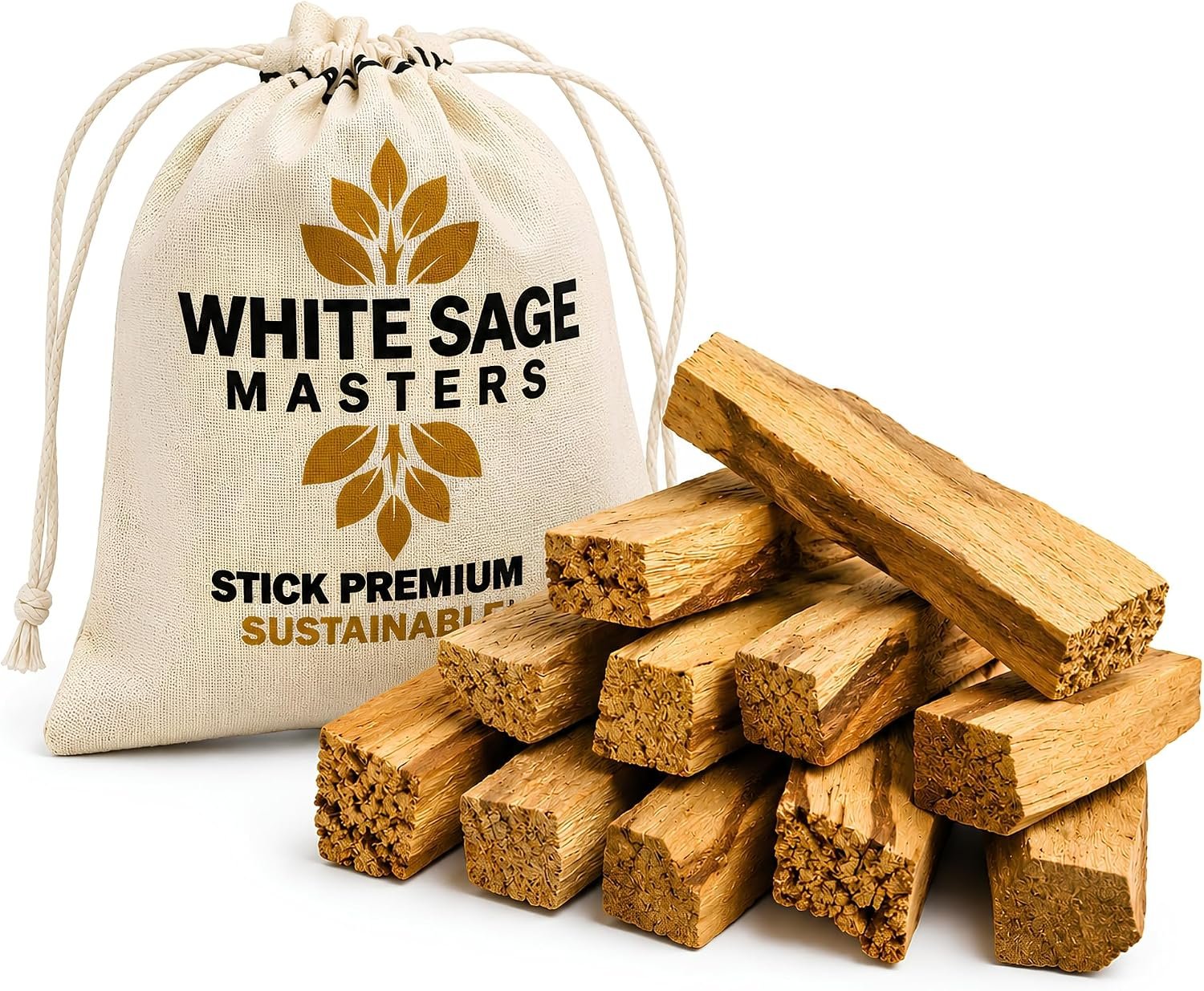 Peruvian Palo Santo Sticks (120 Grams Premium Sticks) – High Resin Incense | Sustainably Harvested – Incense Wood for Smudging, Meditation & Spiritual Cleansing – Includes a Reusable Drawstring Bag