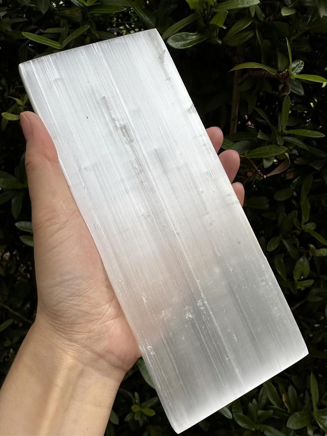 GAF TREASURES Large 8″ x 3″ Polished Selenite Slab | Crystal Charging Tile, Cleansing Plate, Moroccan Selenite Crystal