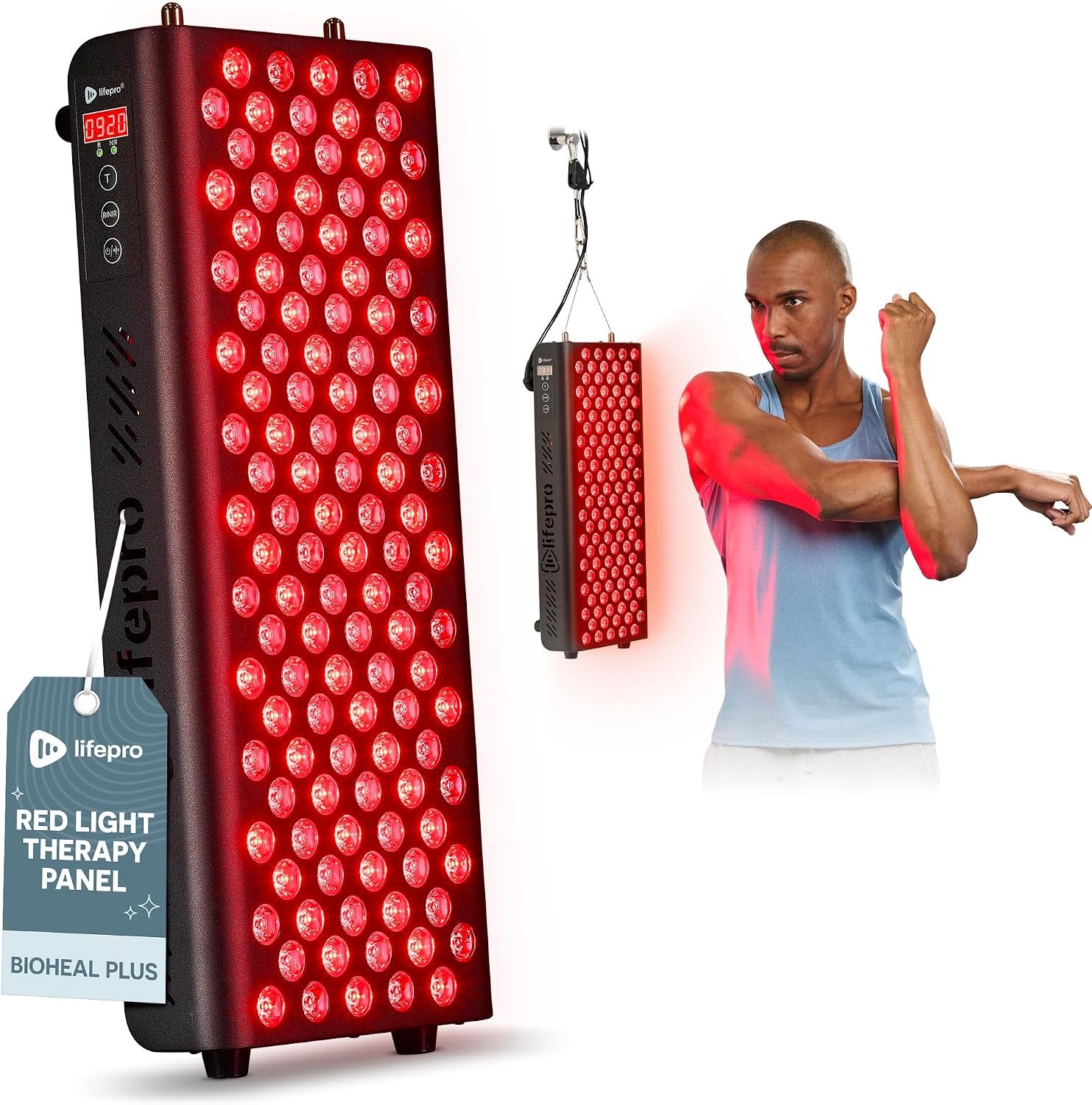 Lifepro Red Light Therapy for Body Panel – 90 & 120 Dual Chip LEDs – 660nm & 850nm Near Infrared Full Body Red Light Therapy Panel – for General Wellness & Comfort -Includes Hanging Kit and Eyewear