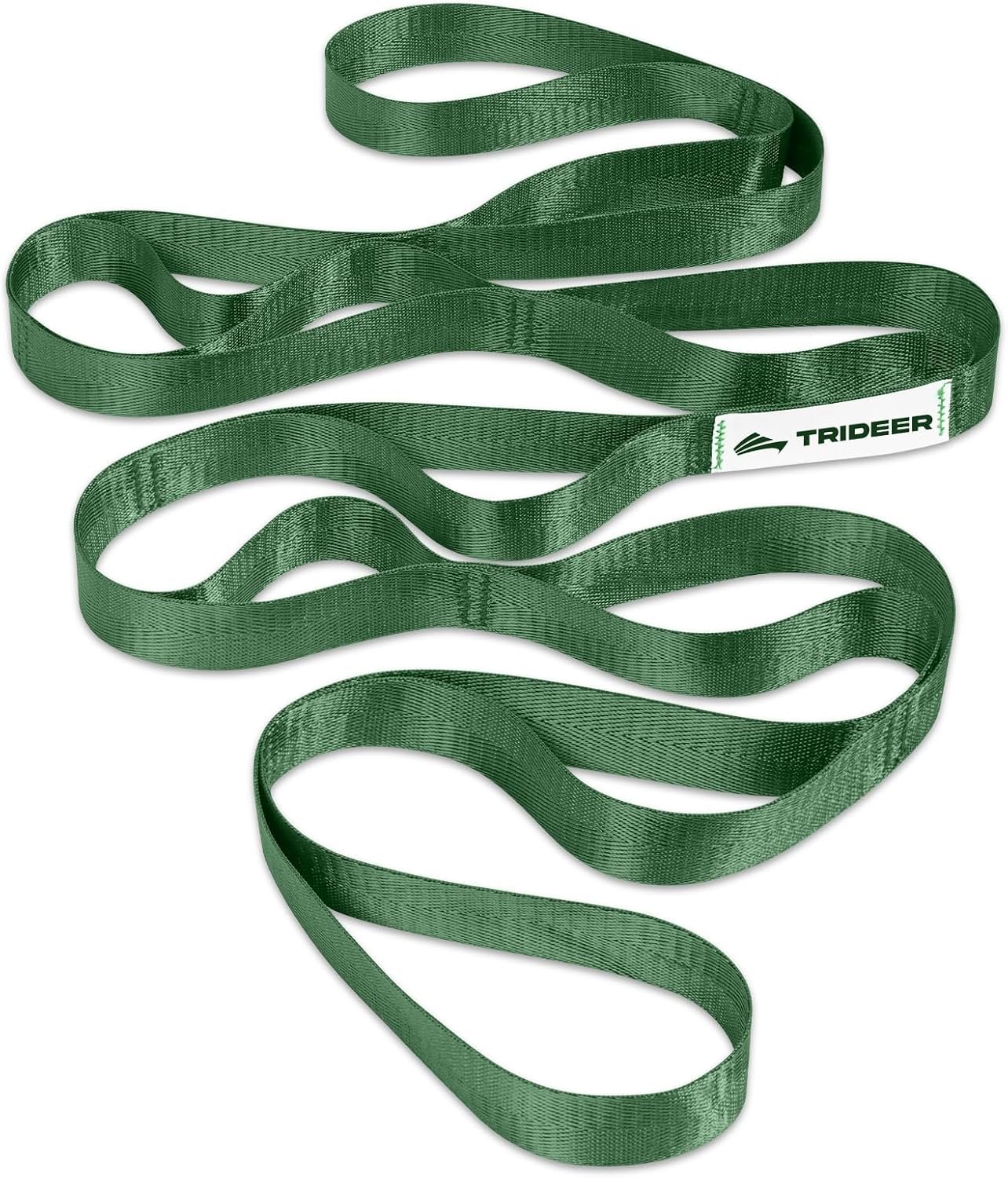Trideer Non-Elastic Stretching Strap with Loops for Physical Therapy & Rehab, Knee Hip Leg ROM Post-Surgery, Yoga Strap for Stretching, Leg Lifter Strap Mobility Aid, Hamstring Calf Back