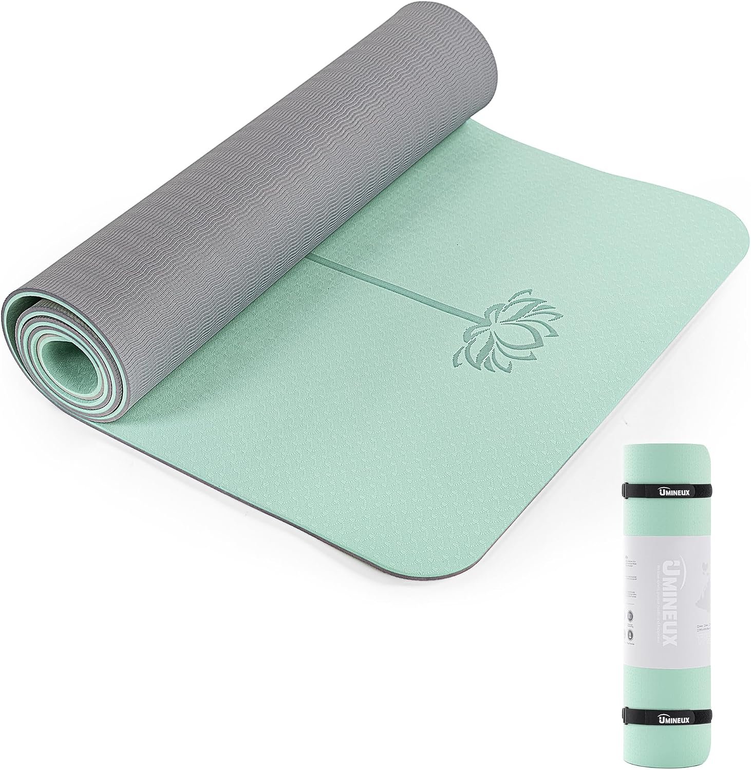 UMINEUX Yoga Mat Extra Thick 1/3” & 2/5″ Non Slip Yoga Mats for Women Eco Friendly TPE Fitness Exercise Mat with Carrying Sling & Storage Bag