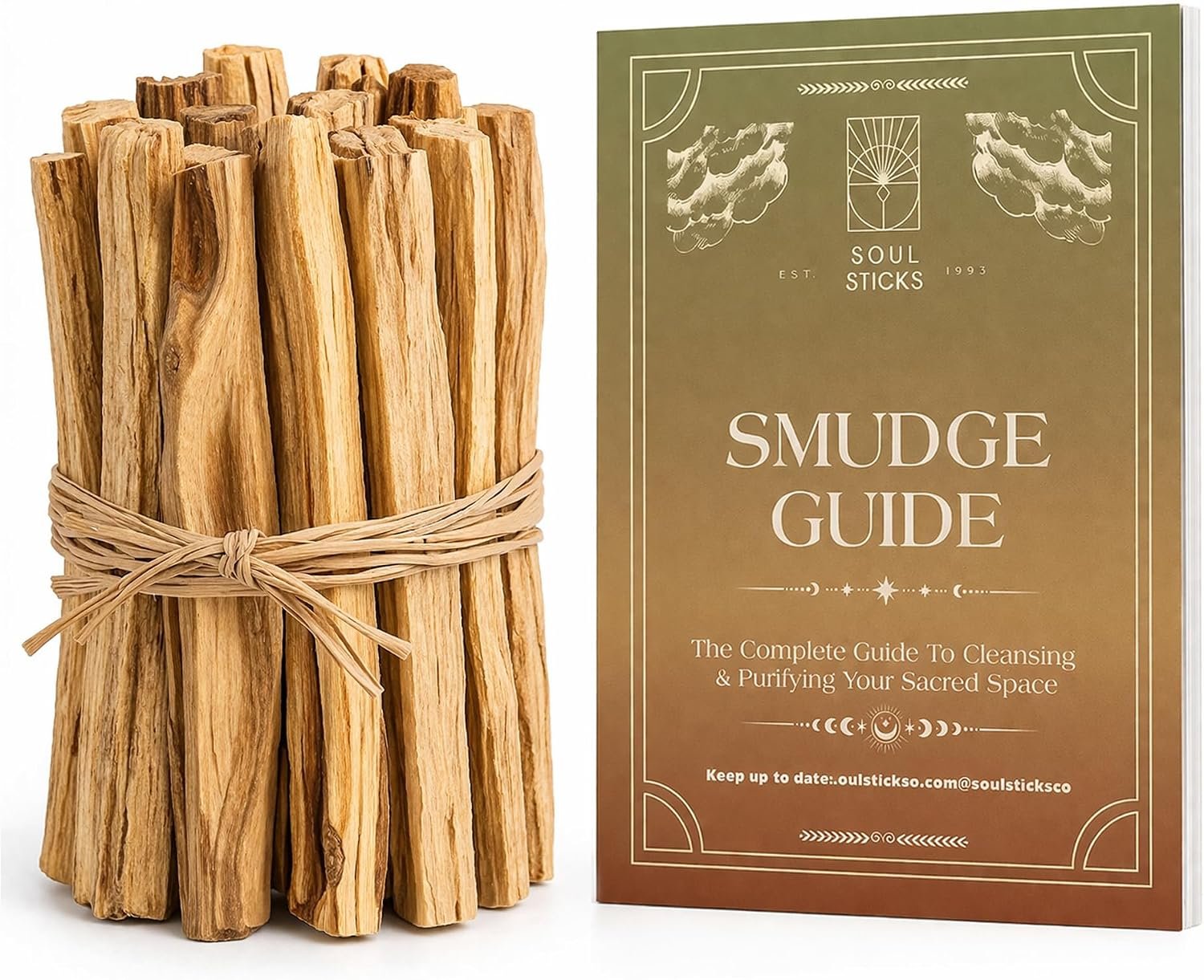Ancient VEDA Peruvian Palo Santo Sticks 12 Pack with Smudge Guide – High Resin Content, Sweet Scent Holy Wood for Smudging, Meditation, Energy Cleansing – Sustainably Harvested, Aromatic Incense