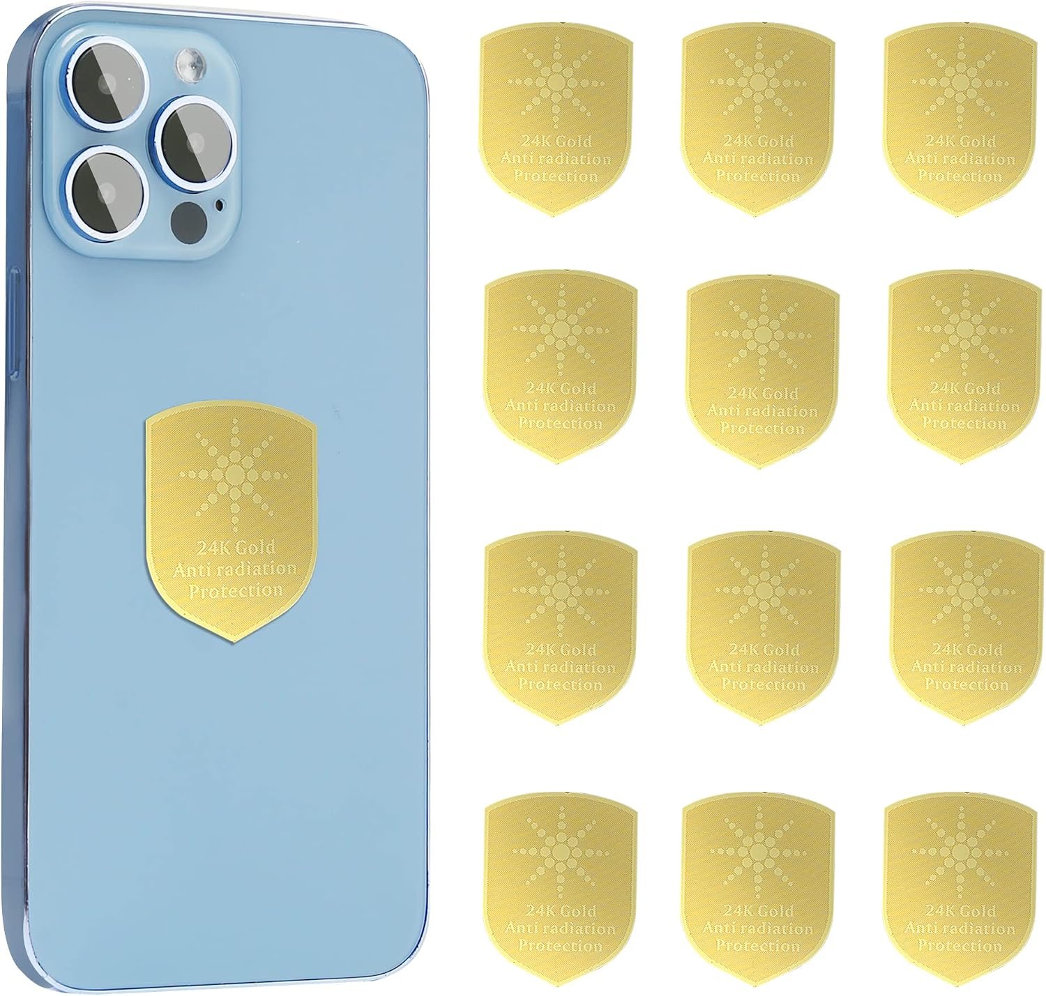 Phone Protection Sticker,Works for Cell & Smart Phones, Laptops, Tablets,TV, Monitors – Suitable for All Devices,Golden -12Pcs