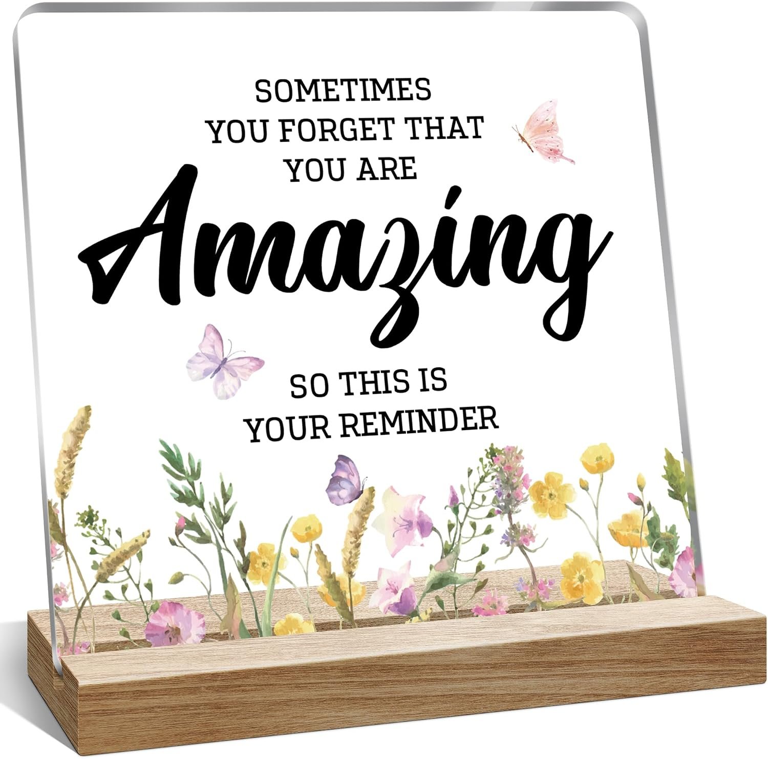 Inspirational Desk Decor Gifts for Women, Sometimes you forget that you are amazing Desk Sign Decorative Motivational