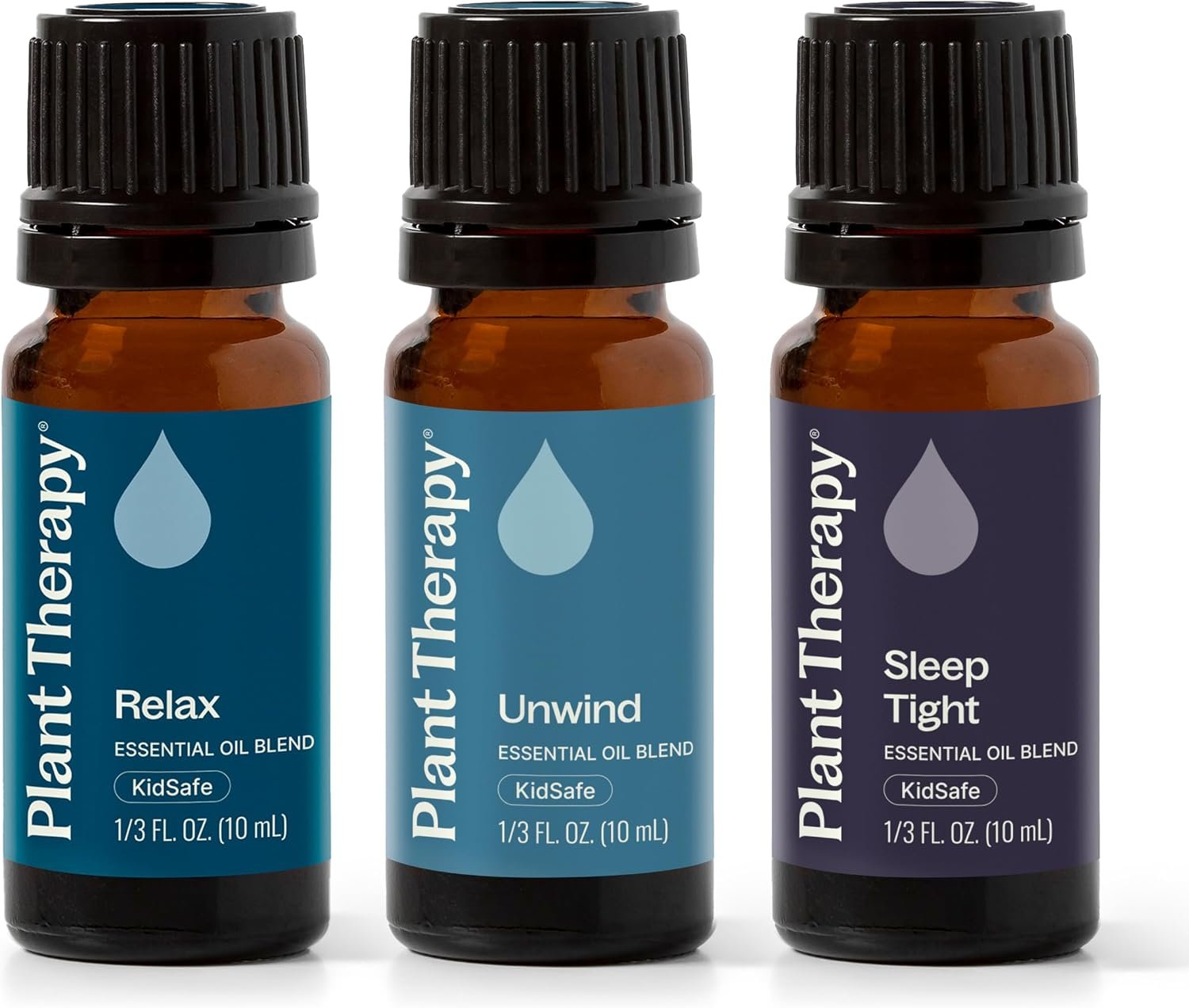 Plant Therapy Sleep Easy Essential Oil Blend Set 10 mL (1/3 oz) Each of Relax, Sleep Tight & Unwind, Pure, Undiluted, Essential Oil Blends