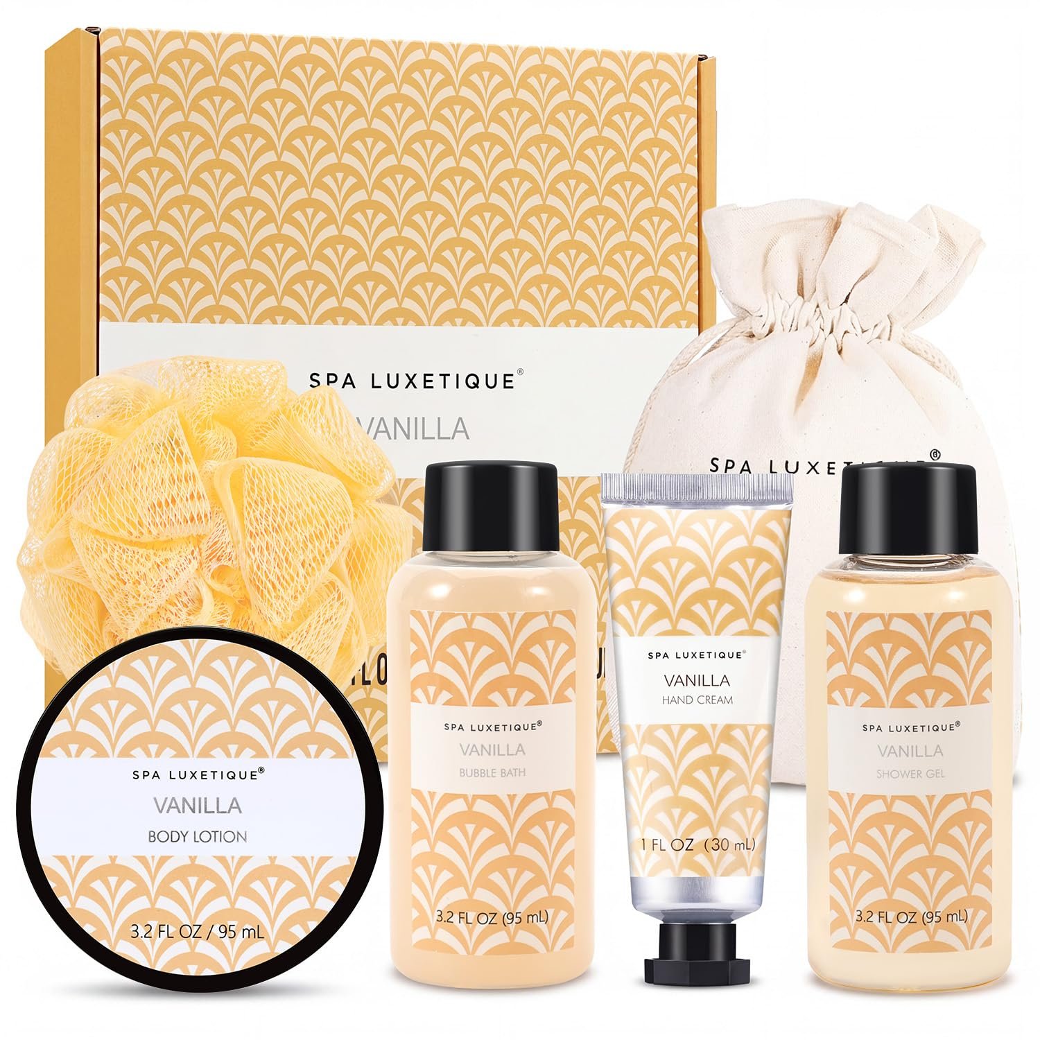Spa Luxetique Gifts for Women, 6 Pcs Vanilla Spa Kits, Womens Gifts Set with Hand Lotion, Birthday Christmas Anniversary Gift for Her