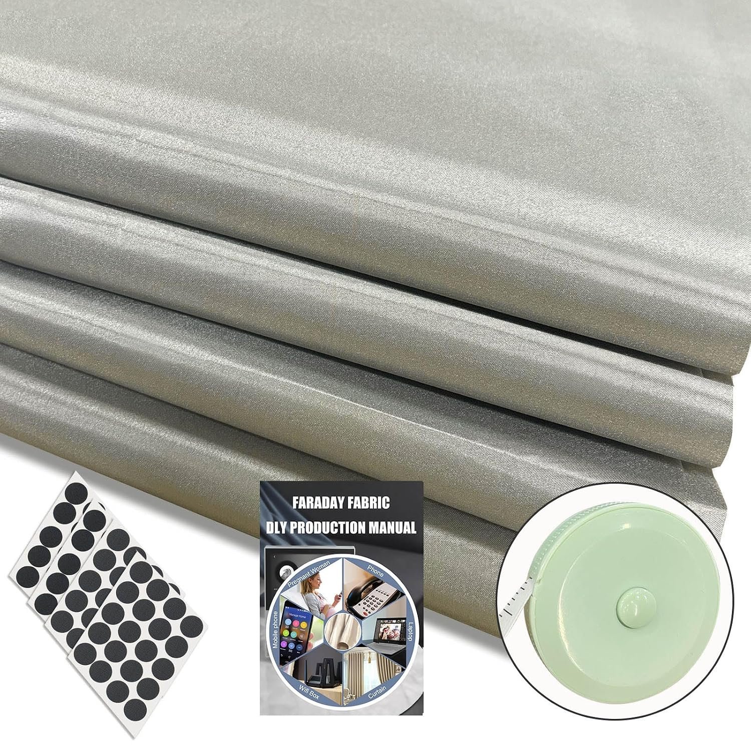 Faraday Fabric 43″ W×236″ L(Big 6 Yards) Faraday Military Grade Conductive Material