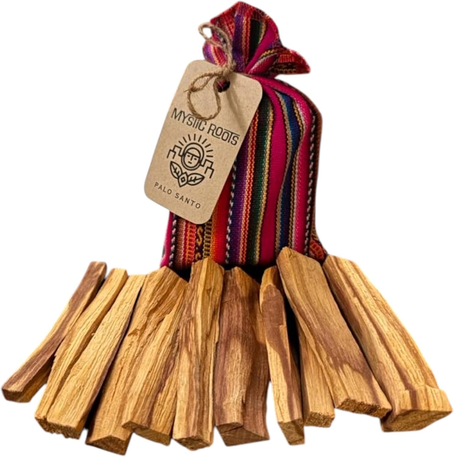 Palo Santo Smudging Sticks 100g, Palo Santo Wood Sticks from Peru (9–12 Pieces), Bursera graveolens, SERFOR-Certified Sustainable Harvest, Textile Gift Bag