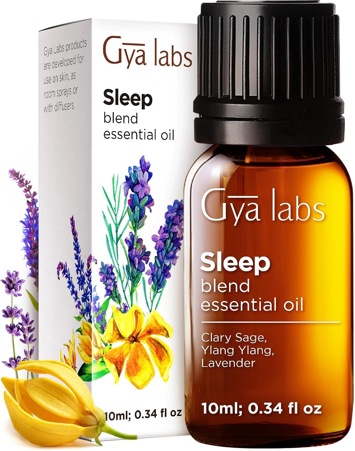 Gya Labs Sleep Essential Oil Blend – 100% Pure Natural Sleep Oil for Diffuser & Aromatherapy, Soothing, Bedtime and Self-Care (0.34 Fl Oz)