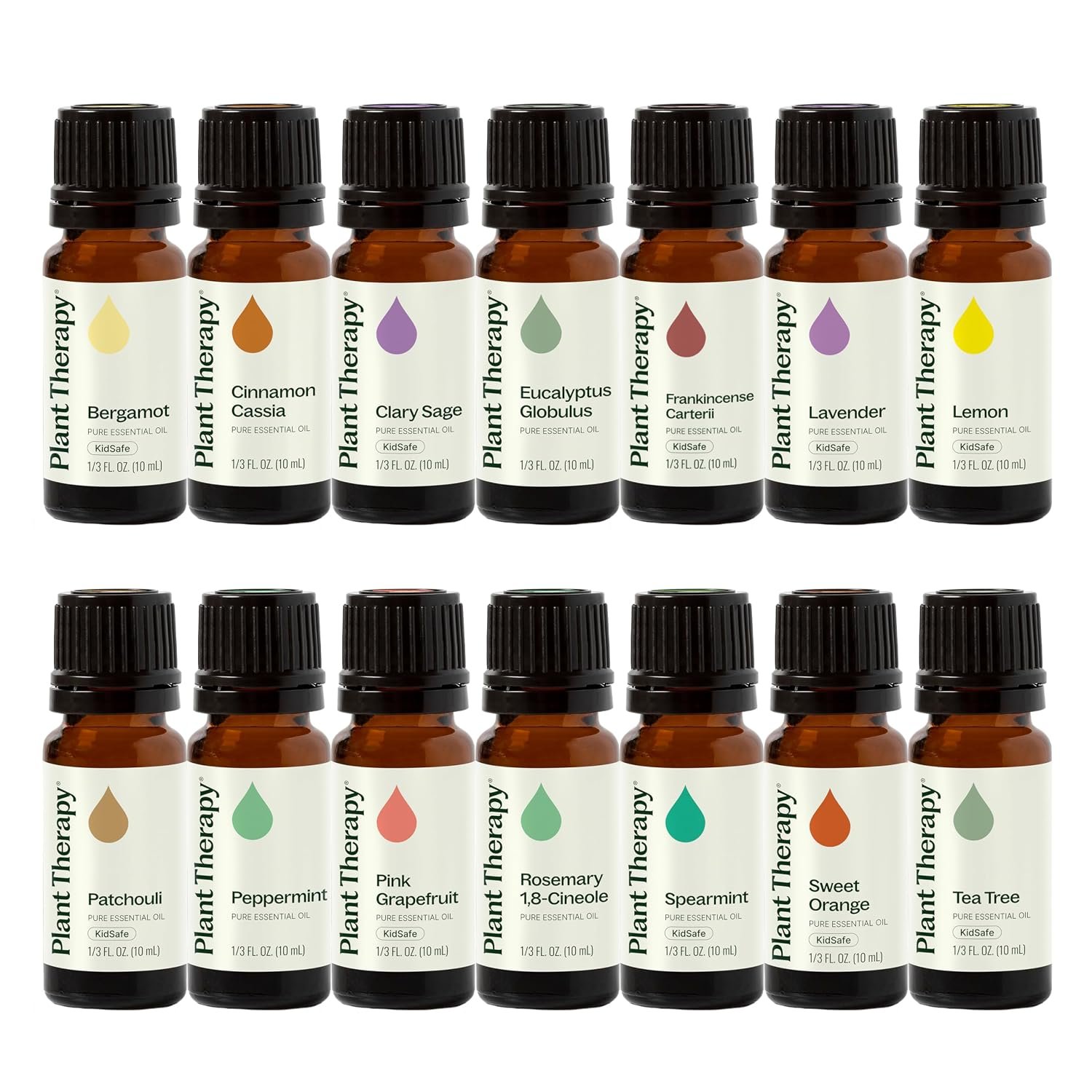 Plant Therapy Top 14 Essential Oil Set, 10 mL (1/3 oz) Bottles of Lavender, Eucalyptus, Peppermint, Orange Sweet, Lemon & More, 100% Pure, Undiluted, for Topical Use & Essential Oil Diffusers