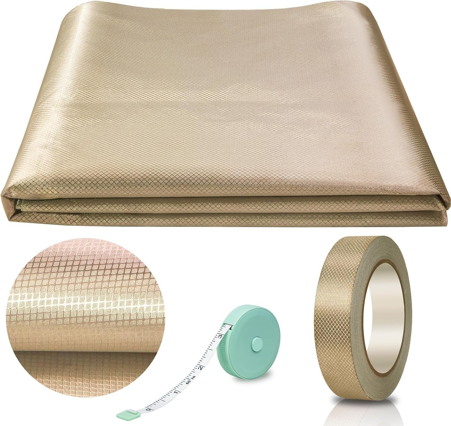 Faraday Fabric, Faraday Cloth 43”x118” with Faraday Tape Military Grade Protection Nickel Copper Faraday Cloth for WiFi, GPS