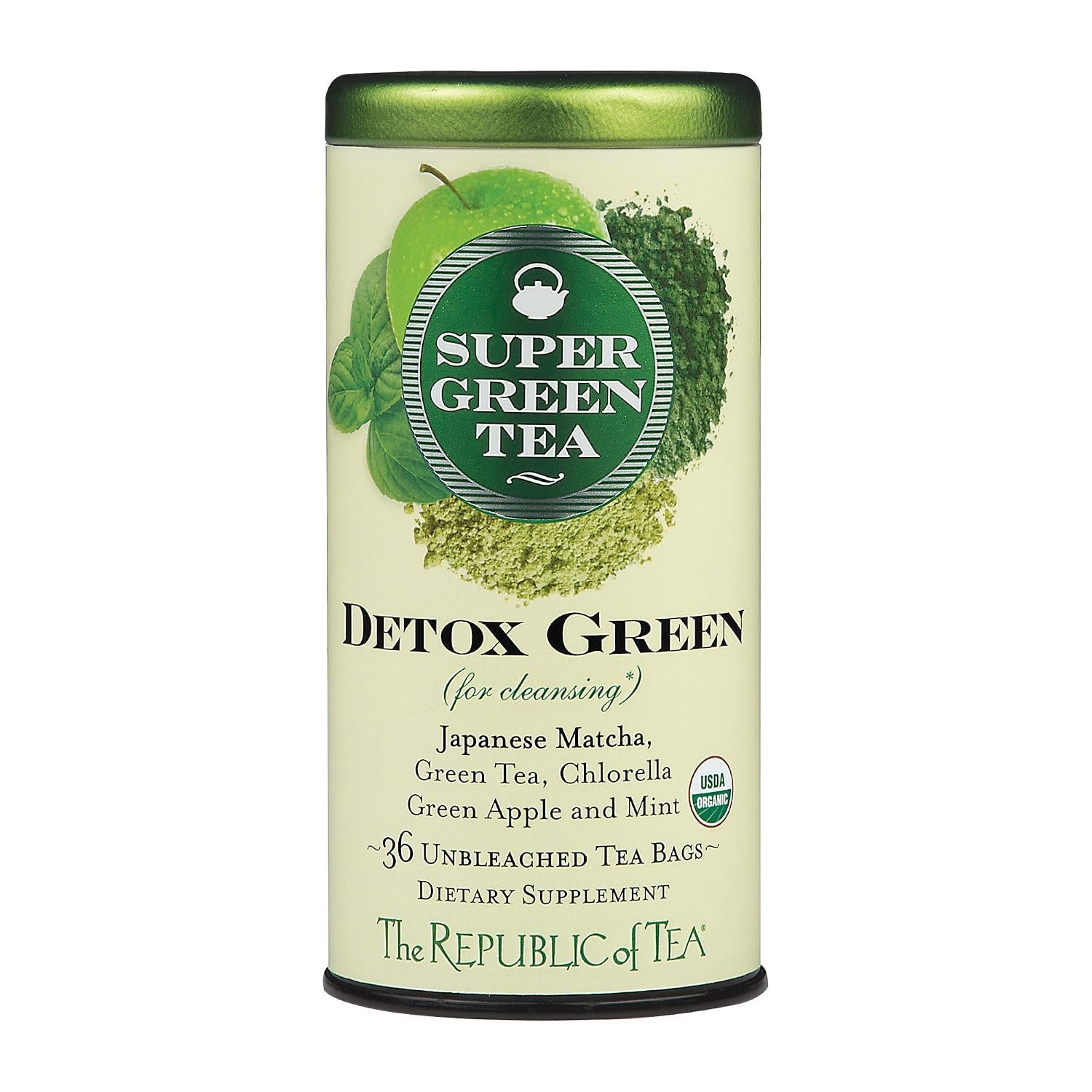 The Republic of Tea – Organic SuperGreen Detox Green Tea, 36 Tea Bags, Gluten Free