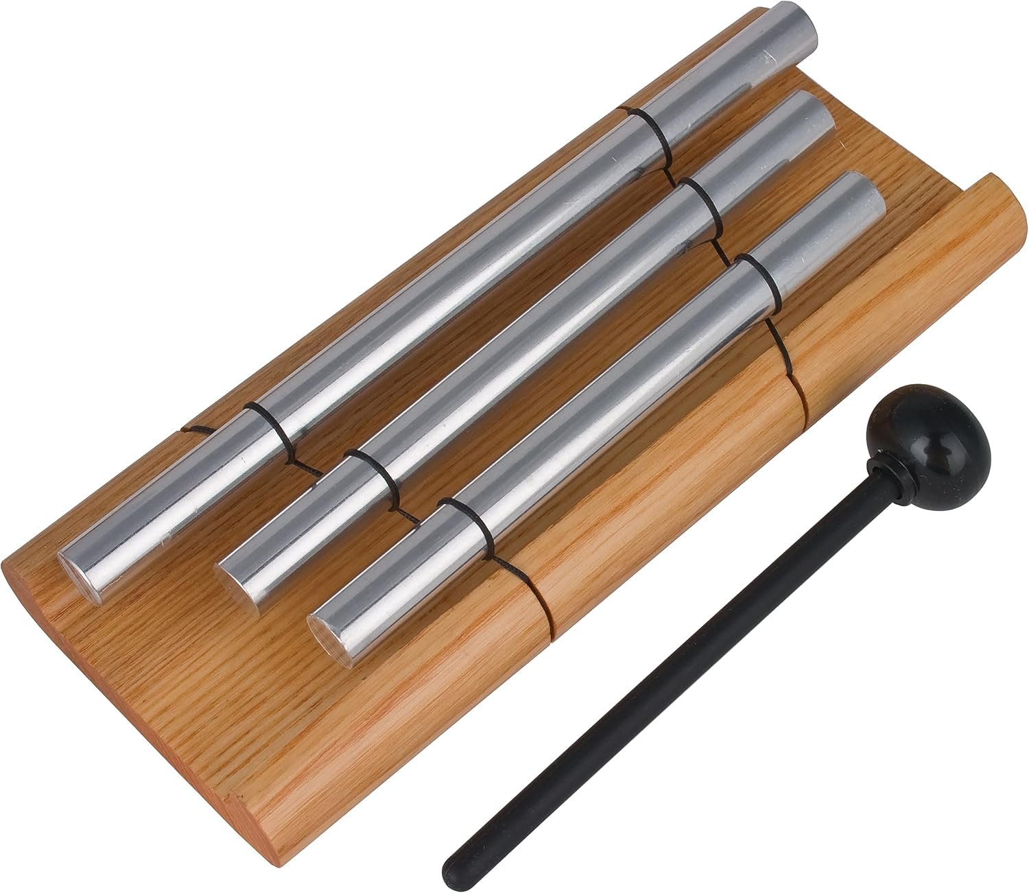 Woodstock Wind Chimes Zenergy Trio Hand Chime, Silver (7.7″) Musically Tuned for Meditation, Yoga and Mindfulness, Great for Classrooms