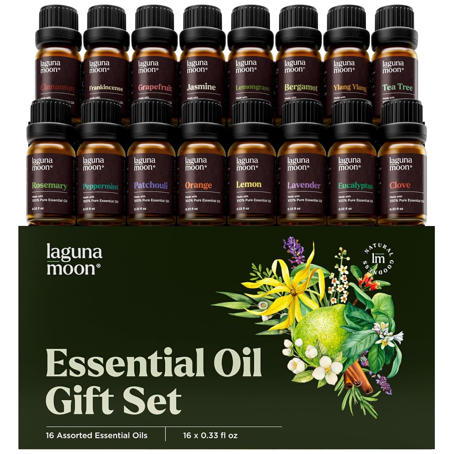 Essential Oils Set – 16 Pcs Premium Grade Home Essentials Oils – for Diffusers, Fragrance, Scents for Candle Making – Natural Aromatherapy Oils for Cars & Home Products, Room Sprays
