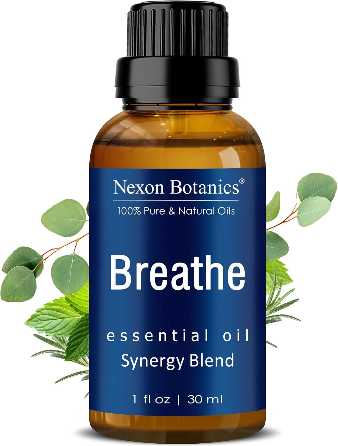 Breathe Essential Oil Blend 30 ml – Breath Sinus Relief with Menthol Oils – for Humidifiers, Diffusers, and Aromatherapy – Nexon Botanics