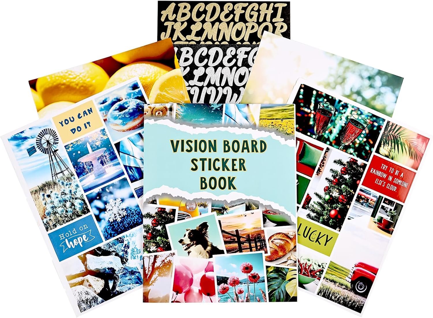 Diuhofart 2026 Vision Board Sticker Book – 300+ Peel & Stick Landscape Images with Metallic Letters, Complete Vision Board Kit & Supplies for Women Men, Dream Board Magazine for Goal Setting