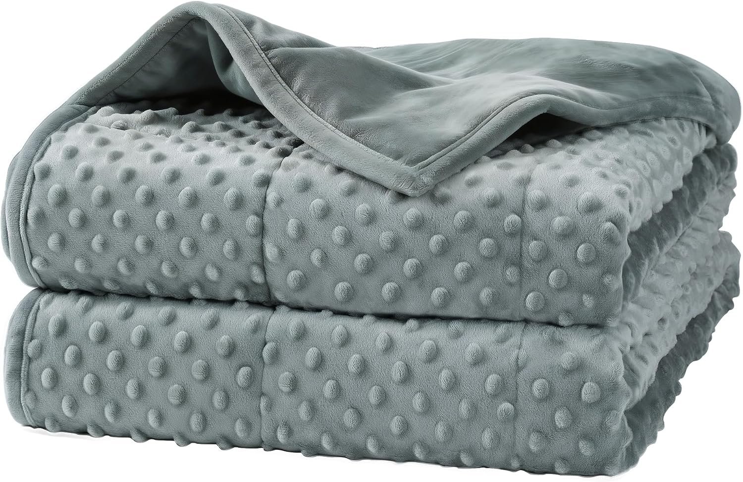 Alomidds Weighted Blanket for Adults – 15lbs Queen Size 60″x80″ Cooling Minky Blanket, Grey