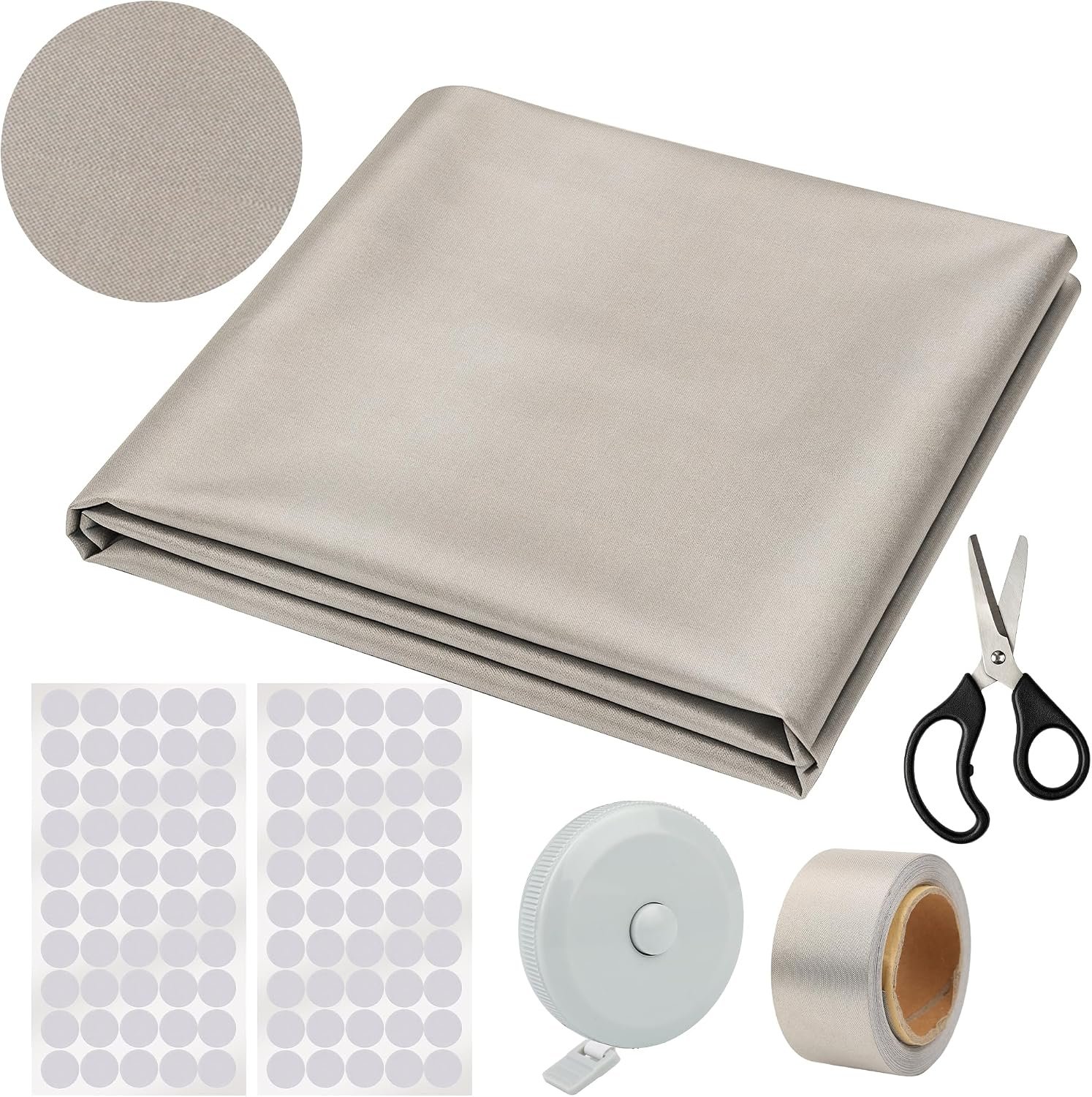 Faraday Fabric Kit, Larbeti 43″×108″ Faraday Cloth with 1″×23.6″ Faraday Tape, 1P Scissors, 1P Ruler, 100P Hook-and-Loop Fastener to DIY Faraday Material Case, Bag to Block Signals