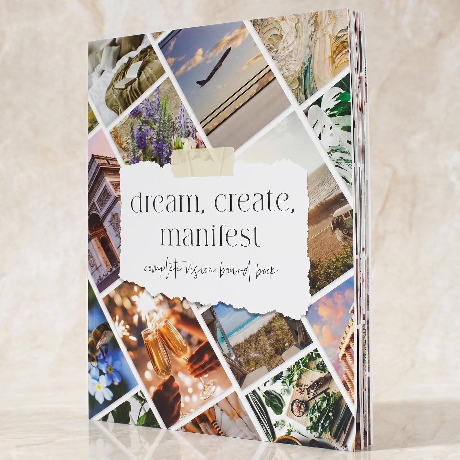 Inspirational Vision Board Book – A Complete Supplies Kit to Unleash Your Dreams/Goals with Motivational Pictures, Quotes & Clip Art – Perfect Magazine for Achieving Success in All Areas of Your Life