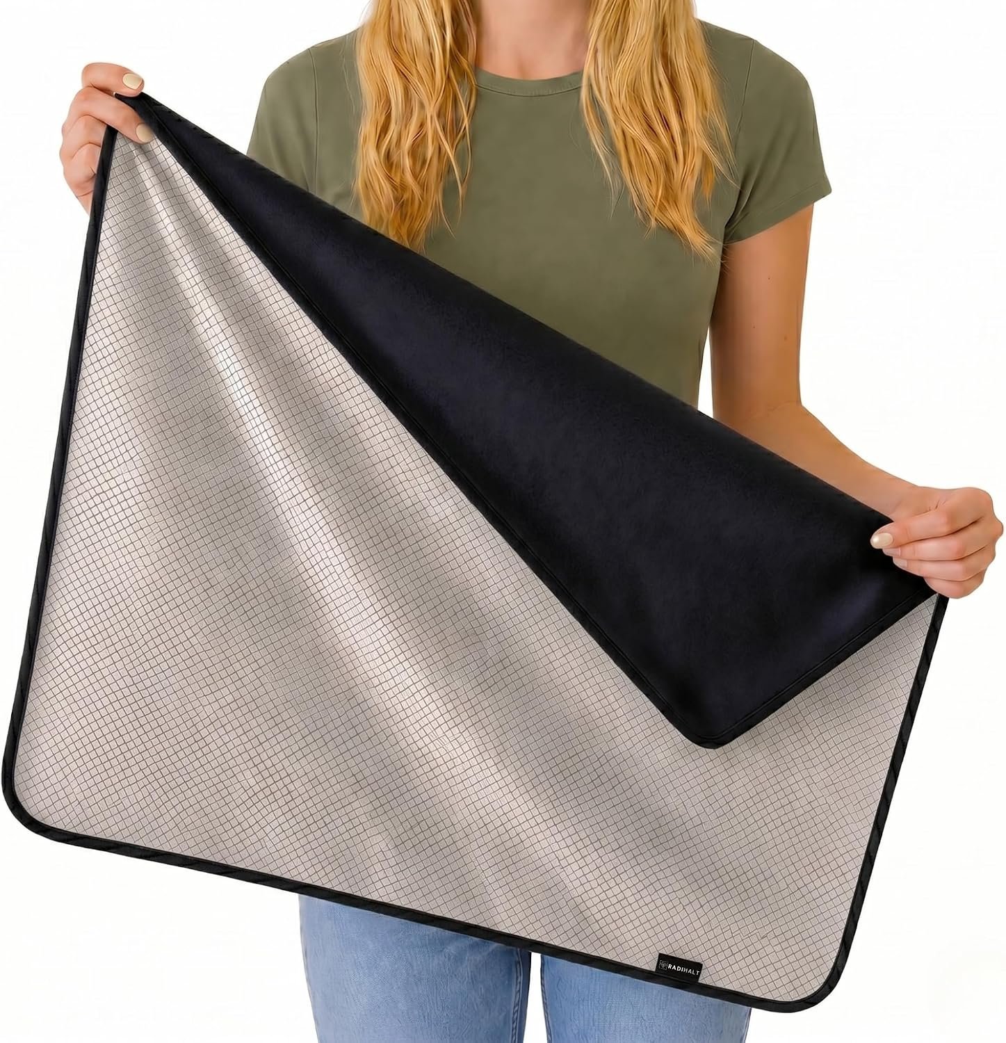 EMF Protection for Cell Phone – EMF Blanket Blocker with Faraday Fabric for Radiation Protection While Using Your Laptop and Phone (36×30 Black)