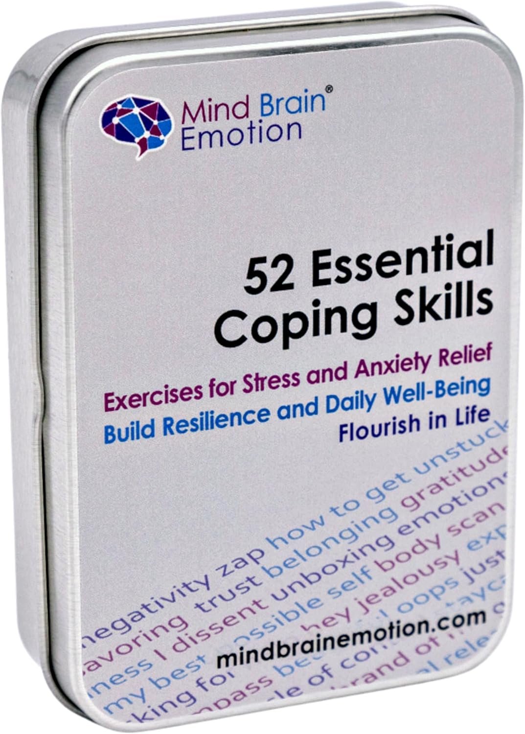 Mind Brain Emotion 52 Essential Coping Skills Cards – Self Care Exercises for Stress and Social Anxiety Relief – Resilience, Emotional Agility, Confidence Therapy Games for Teens, Adults