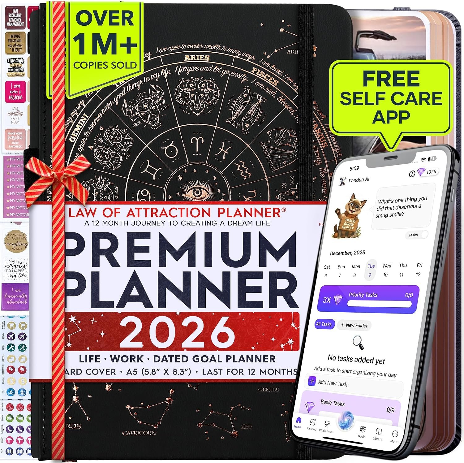 Law of Attraction Planner 2026 Deluxe with Productivity App | Weekly & Monthly Goal-Setting Planner, Life & Gratitude Journal | Include Foldable Vision Board, Gift Box & Stickers