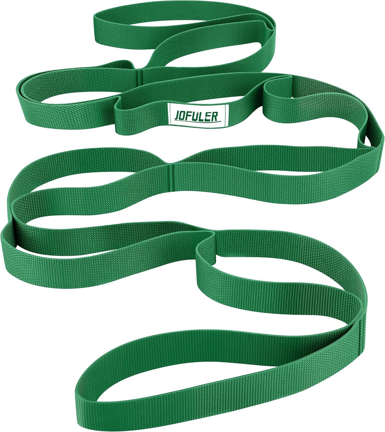 Stretching Strap for Physical Therapy and Home Rehab, 10 Loops Non-Elastic Yoga Strap for Hamstring, Calf and Back Stretching, Mobility, Exercise, Pilates, Flexibility