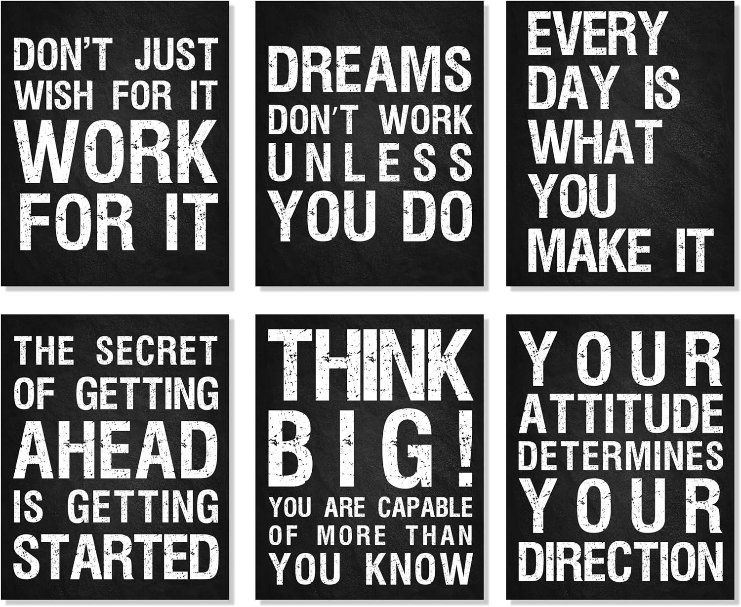 L&O Goods Motivational Wall Decor – Set of 6 | Inspirational 8×10 Glossy Poster Prints | Growth Mindset Quotes for Home, Classroom, Office, and Gym | Office Wall Art | (Unframed, Made in USA) – Set 1
