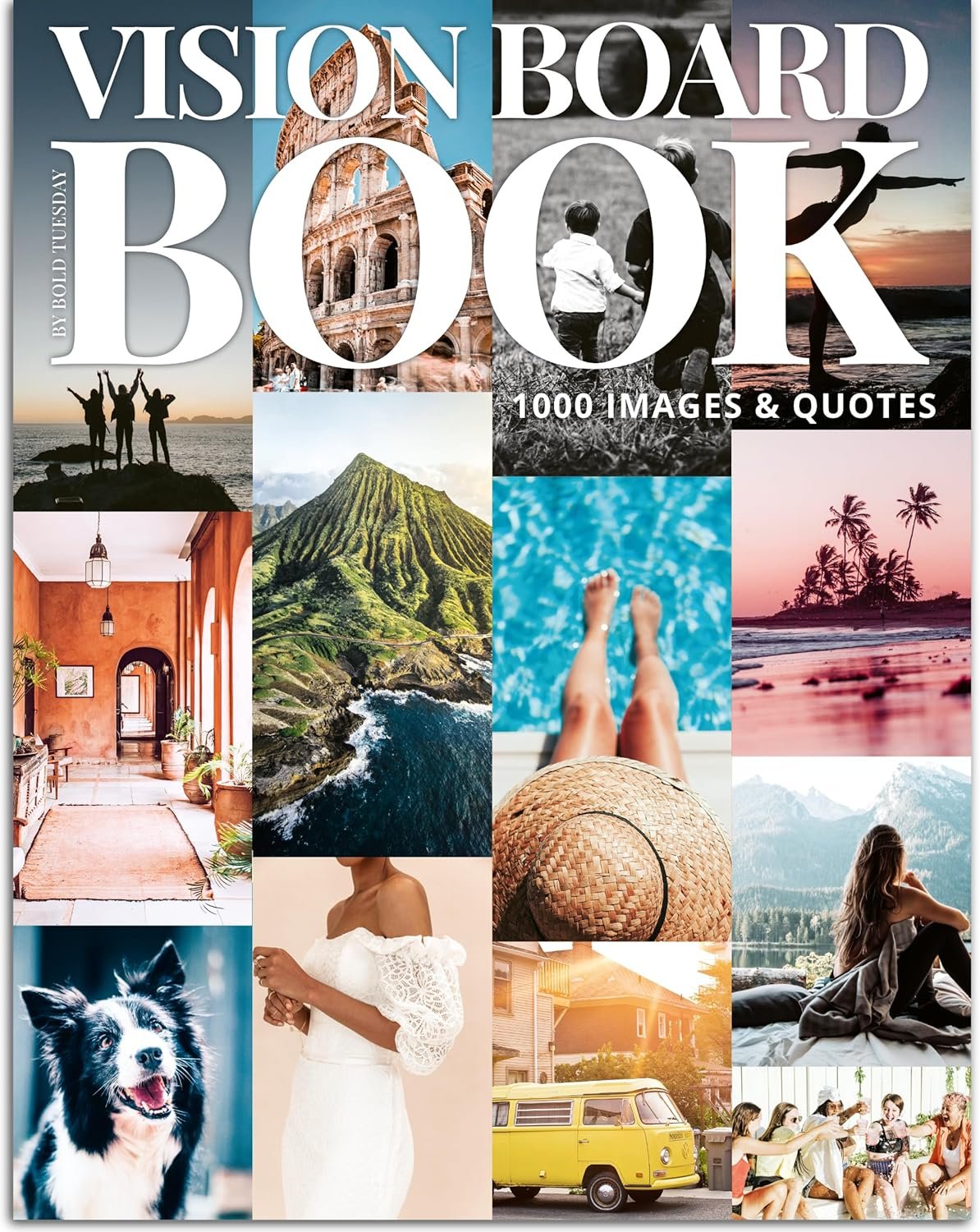 Vision Board Book Magazine for Women – 1000+ Diverse Pictures, Quotes, Self-discovery Exercises | Complete Collage Clip Art Supplies Kit for Adults | Ideal for Vision Mood Board Party & Manifestation