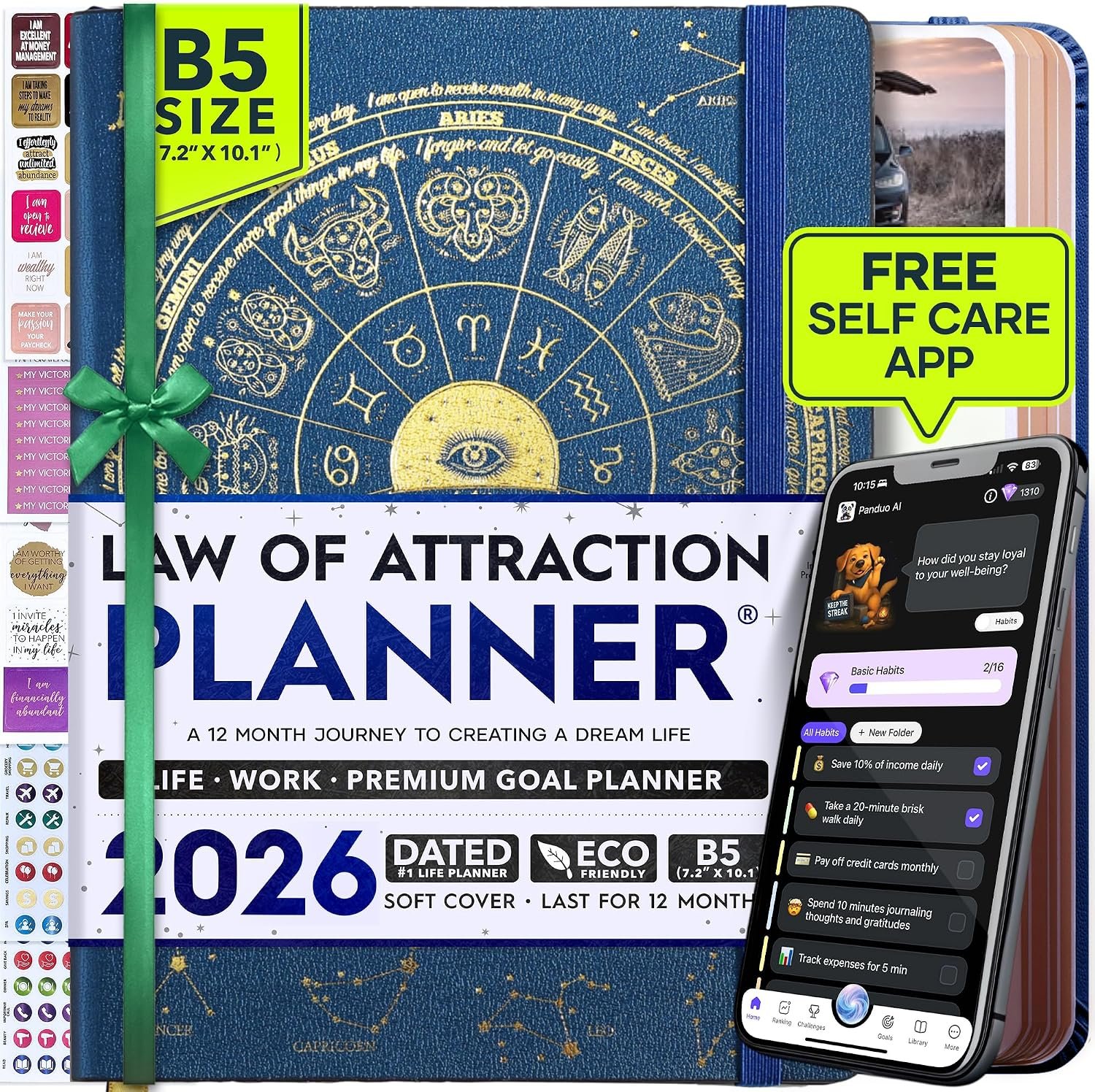 2026 Planner Weekly and Monthly & Manifestation Journal for Women | Daily, Hourly Planner with Habit Tracker, Goal Setting & Gratitude Journal, Include Vision Board Sticker & Calendar 2026