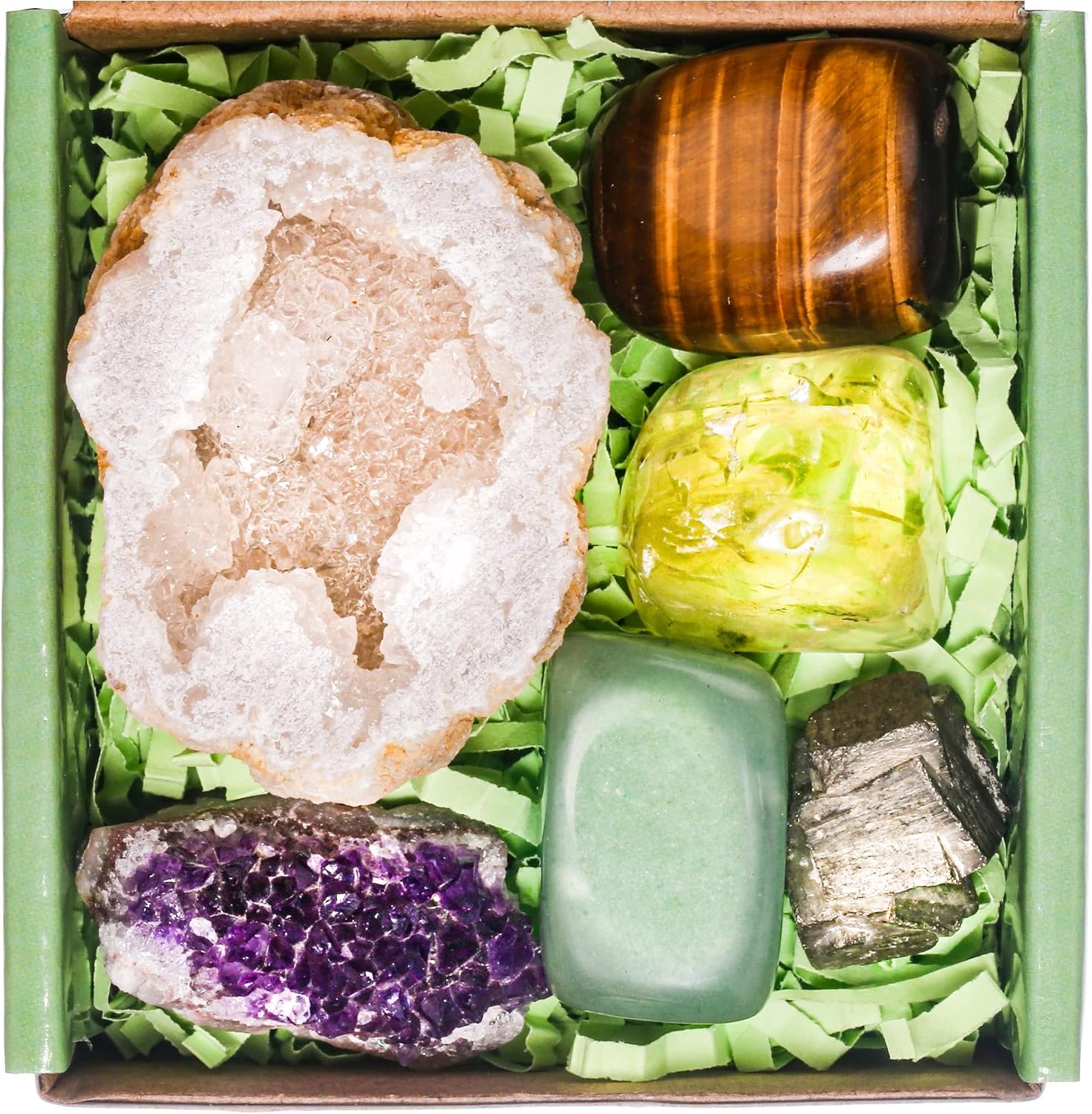 Crystals and Healing Stones Set for Anxiety, Relaxation Spiritual Crystals Gift for Meditation, Manifestation, Zen, Reiki, Fengshui (Abundance)