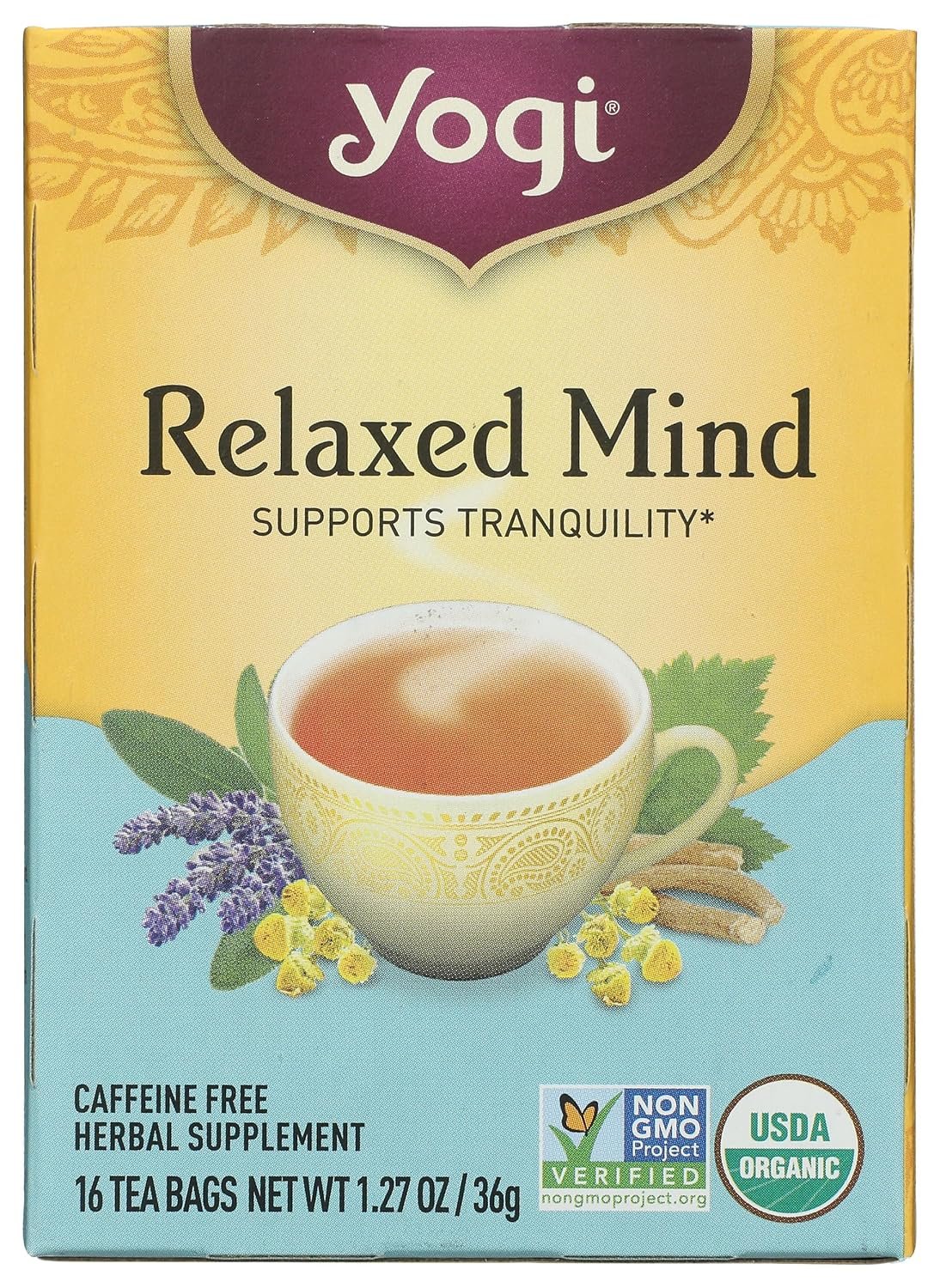 Yogi Tea, Relaxed Mind, 16 Count, Packaging May Vary