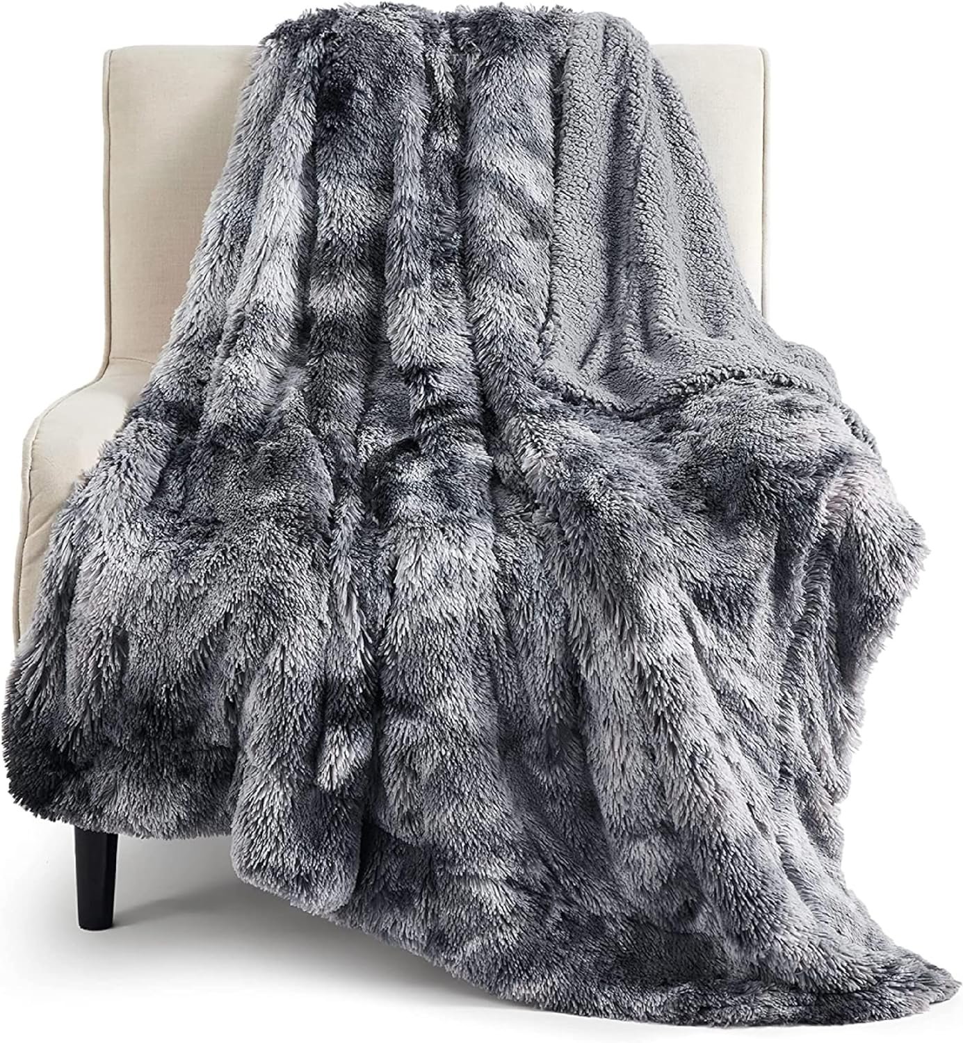 Bedsure GentleSoft Fluffy Fuzzy Faux Fur Throw Blanket for Couch, Soft Sherpa Fleece Cozy Gifts for Women, Plush Bed Blanket Room Decor for Men, Thick Warm Teen Gifts Winter Bedding