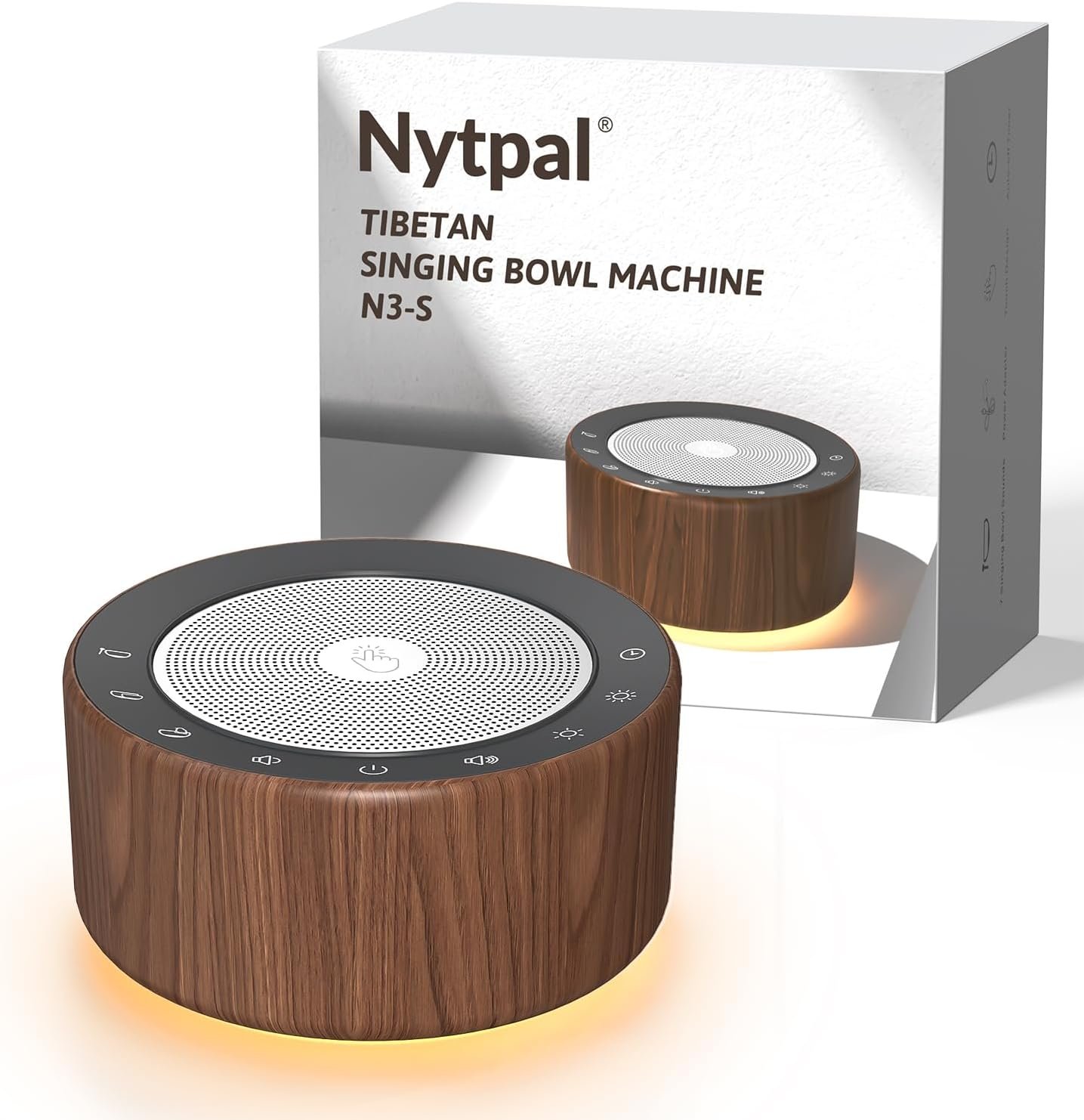 Tibetan Meditation Singing Bowl Machine – 7 Singing Bowls Sounds, Crystal Healing, Chakra Healing, Mindfulness and Stress Relief Timer and Memory Features for Women/Men