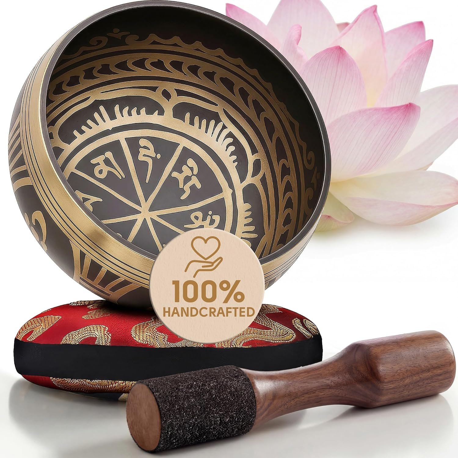 Silent Mind Tibetan Singing Bowl Set – Easy to Play & Beginner Friendly Meditation Bowl with Cushion & Mallet | Stress Relief & Mindfulness | Gift-Ready
