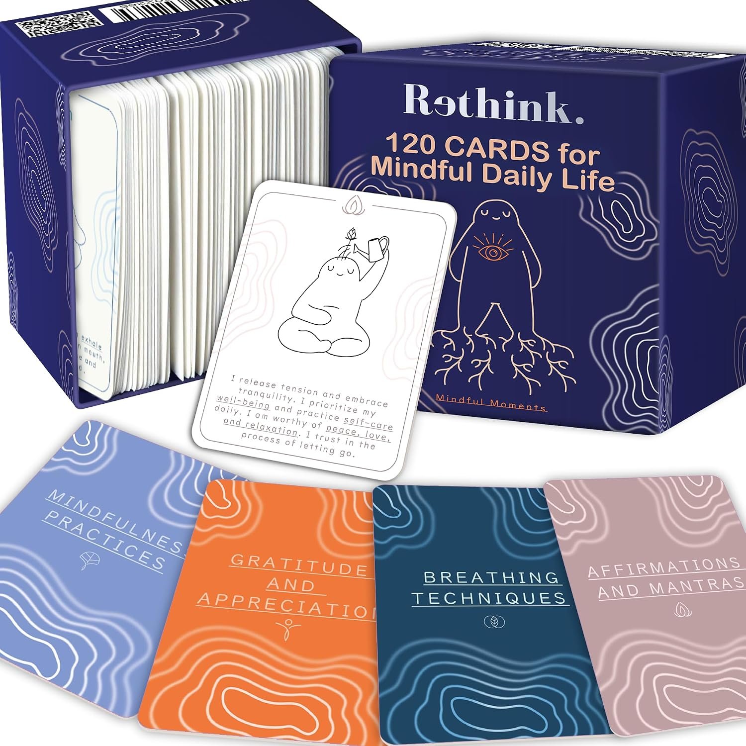 Meditation Cards for Anxiety Relief – Daily Affirmation Cards for Women | 120 Mindfulness Cards for Adults – Calming Self Care Meditation Gifts and Therapy Cards for Mental Health