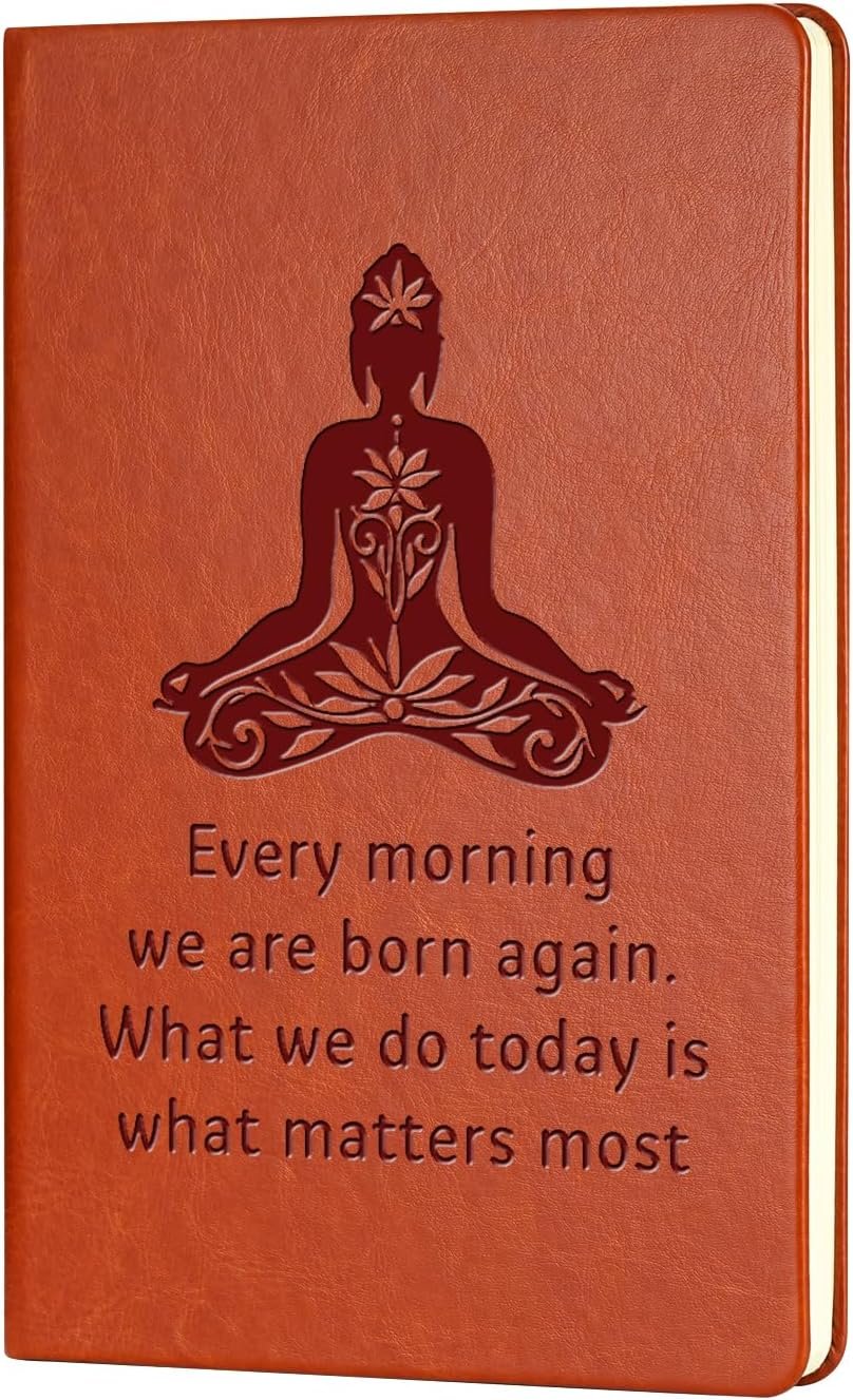 Yoga Gifts Leather Notebook For Women Girls Every Morning We Are Born Again