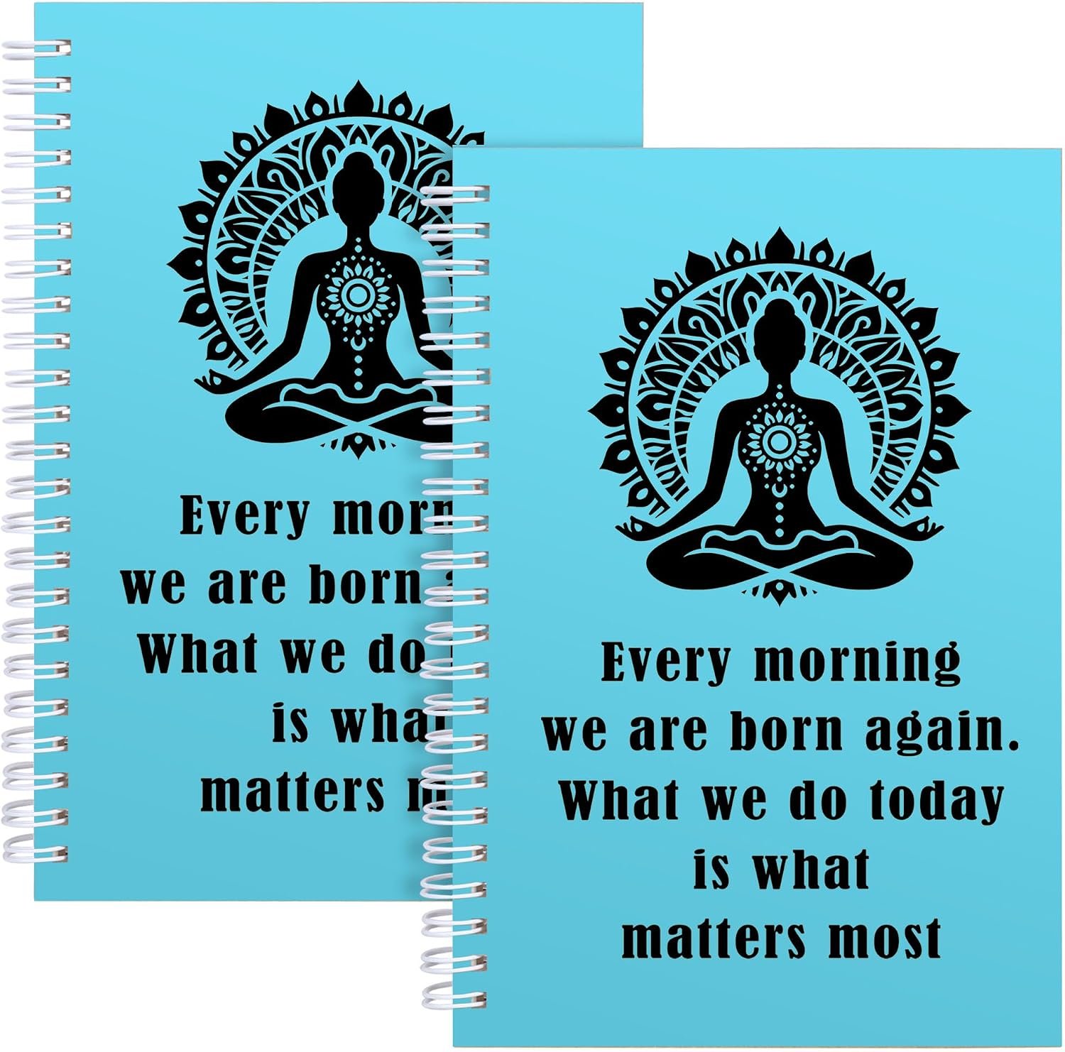 JOHSBYD 2Pcs Yoga Spiral Notebook Yoga Gifts for Women Yoga Fans Gifts